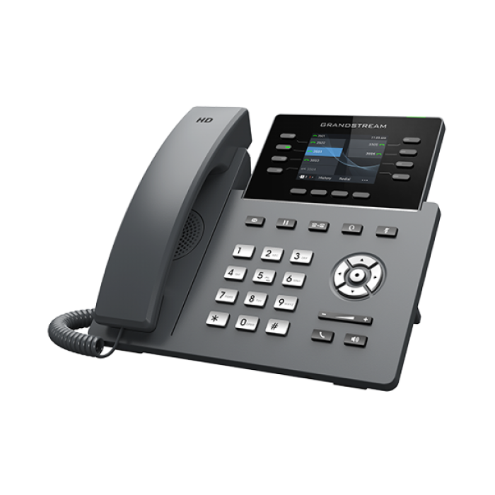 Grandstream GRP2624, Carrier-Grade IP Phones, 8  line keys, 12 SIP accounts, Gigabit Ethernet ports, PoE, HD (with power supply)<br>Protocols/Standards
SIP RFC3261, TCP/IP/UDP, RTP/RTCP, HTTP/HTTPS, ARP, ICMP, DNS(A record, SRV,
NAPTR), DHCP, PPPoE, TELNE