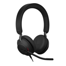 Jabra Evolve2 40 SE, USB C/A, MS Stereo<br>SPECIFICATIONS Material: Headband: Ultra-soft foam covered with color-matched silicone, Ear cushions: Soft foam covered with color-matched leatherette, Aluminum slider. Warranty: 2 years. Jabra Direct/Jabra Xpres