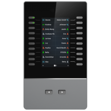 Expansion Module for GXV3350, GRP2615, GRP2624, 20 dual-colored extension keys and 2 arrow keys for page switching (allowing each GBX20 to support up to 40 contacts/extensions.) Connect up to 4 GBX20<br>Lines 
20 per page (each module supports 2 pages), u