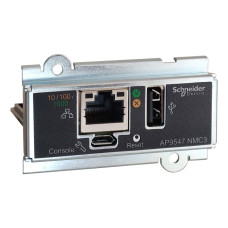 Network Management Card for Easy UPS, 3-Phase<br>Overview Presentation The Network Management Card for Easy UPS 3 Series (AP9547) enables secure remote monitoring and control of one Easy UPS 3S, Easy UPS 3S Pro, Easy UPS 3M or Easy UPS 3L through the easy