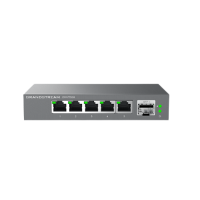 Grandstream GWN7700M, Unmanaged 2.5G Multi-Gigabit Network Switch, 5x 2,5GbE RJ45, 1x SFP+, metal case, 12V/1A PSU The GWN7700M series includes unmanaged multi-gigabit network switches for home offices and small companies. They provide an Internet con