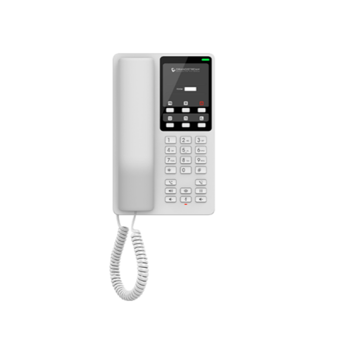 Grandstream GHP620, White Compact Hotel IP Phones, 2 lines, 2 SIP accounts, One 10/100 Mbsps Ethernet ports,USB Type-C port for charging external devices, PoE, No PSU included<br>Protocols/standards
SIP: SIP RFC3261, TCP/IP/UDP, RTP/RTCP, RTCP-XR, TLS, SR