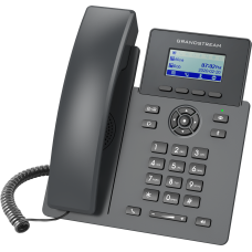 Grandstream GRP2601W, Essential P Phone, 2 SIP accounts, 2 lines, 2x Ethernet 10/100 no PoE, Wi-Fi, 132x48 (2.41') LCD, 5V/0.6A PSU<br>The GRP2601 is part of the GRP carrier-class IP phone series, it is a dual-line model
with automatic zero-touch con