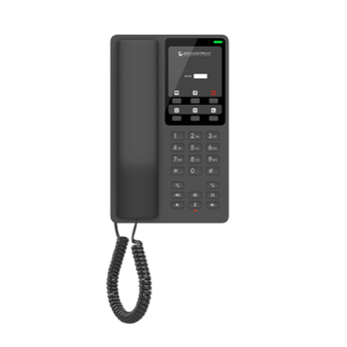Grandstream GHP621W, Black Compact Hotel IP Phones, 2 lines, 2 SIP accounts, One 10/100 Mbsps Ethernet ports,USB Type-C port for charging external devices, PSU included<br>Protocols/standards
SIP: SIP RFC3261, TCP/IP/UDP, RTP/RTCP, RTCP-XR, TLS, SRTP
Netw
