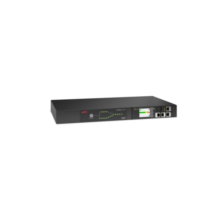 APC NetShelter Rack Automatic Transfer Switch, 1U, 16A, 230V, 2 C20 IN, 8 C13, 1 C19 OUT, 50/60Hz