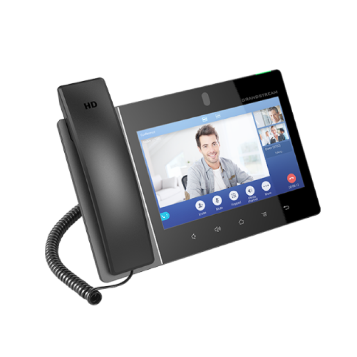 Grandstream  GXV3480  desktop video phone,8” 1280x800 capacitive touch screen IPS LCD, 16 lines with up to 16 SIP accounts, tiltable 2 mega-pixel CMOS camera with privacy shutter, Wi-Fi 6 and Bluetoot<br>Protocols/standards 
SIP RFC3261, TCP/IP/UDP, RTP/R
