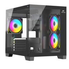 Корпус Wintek Nova 520-B TG, mATX, USB 1*3.0/2*2.0, 3*12cm ARGB PWM (контр. + пульт д/у), чёрный