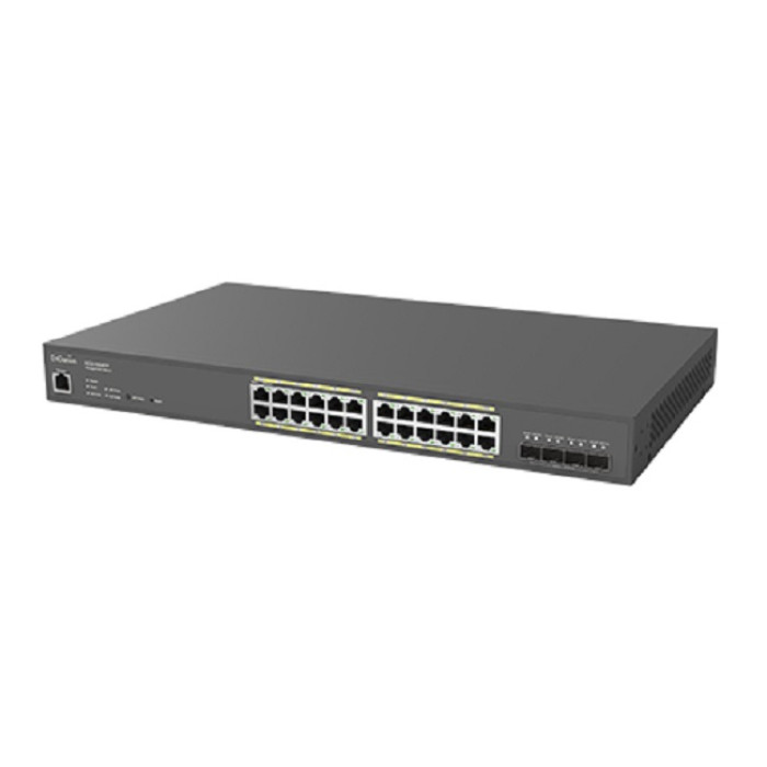 Cloud Managed Switch 24-port GbE PoE.at 410W 4x10Gb SFP+ L2 19i<br>The ECS1528FP Cloud Managed 410W 24-Port PoE Switch features simplified network configuration, monitoring and management options along with an easy-to-use Web interface. Power compatible P