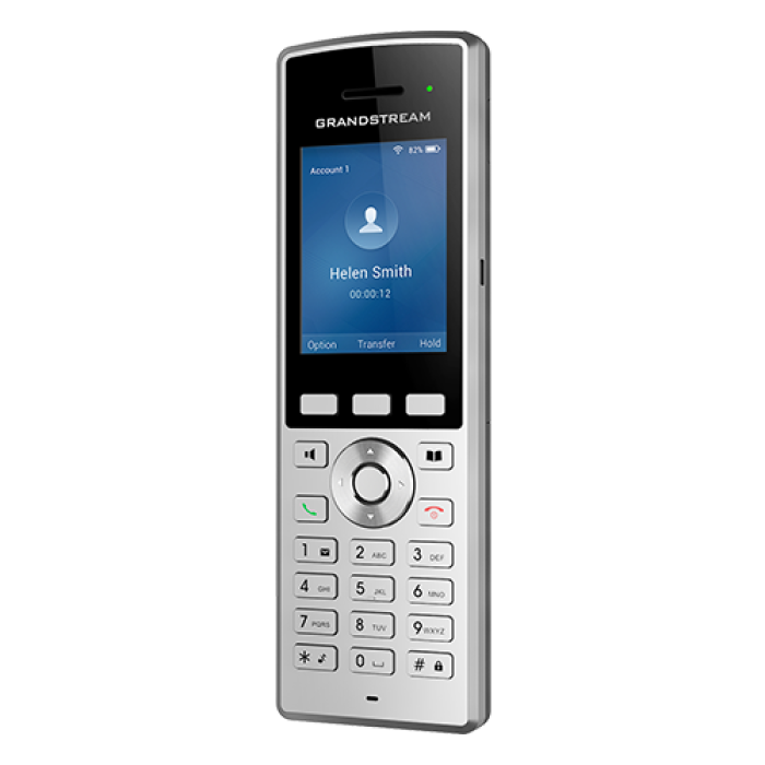 Grandstream WP822, WiFI Phone, 2 SIP, 2.4 inch (240x320) TFT color LCD, Rechargeable 2000mAh battery, 8  hour talk time,  200-hour standby, Integrated<br>Protocol/standards 
SIP RFC3261, TCP/IP/UDP, RTP/RTCP, HTTP/HTTPS, ARP, ICMP, DNS (record, SRV,
NAPTR
