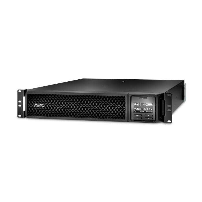 APC Smart-UPS SRT 3000VA RM 230V<br>Main
Main input voltage
230 V

Other input voltage
220 V
240 V

Main output voltage
230 V

Other output voltage
220 V
240 V

Rated power, W
2700 W

Rated power in VA
3000 VA

Type of input connection
BS1363A British
IEC