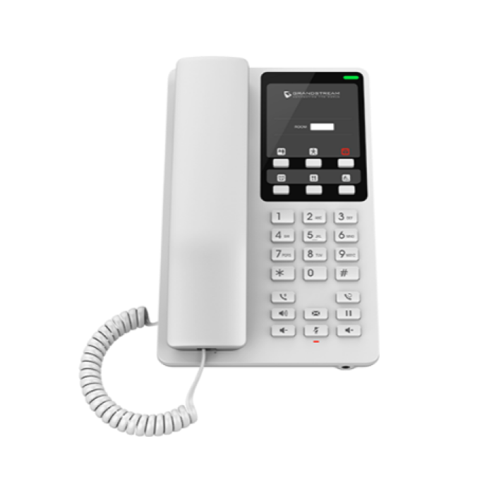 Grandstream GHP620, White Compact Hotel IP Phones, 2 lines, 2 SIP accounts, One 10/100 Mbsps Ethernet ports,USB Type-C port for charging external devices, PoE, No PSU included<br>Protocols/standards
SIP: SIP RFC3261, TCP/IP/UDP, RTP/RTCP, RTCP-XR, TLS, SR