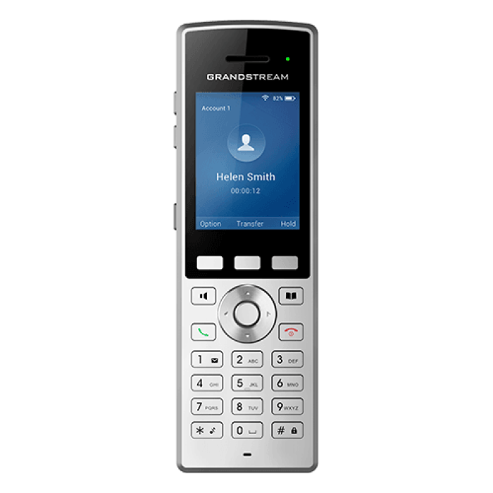 Grandstream WP822, WiFI Phone, 2 SIP, 2.4 inch (240x320) TFT color LCD, Rechargeable 2000mAh battery, 8  hour talk time,  200-hour standby, Integrated<br>Protocol/standards 
SIP RFC3261, TCP/IP/UDP, RTP/RTCP, HTTP/HTTPS, ARP, ICMP, DNS (record, SRV,
NAPTR