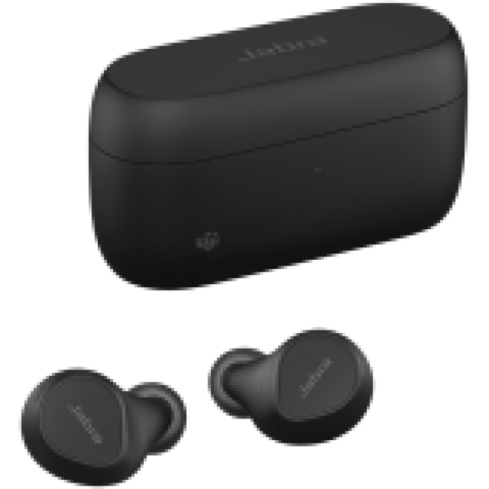 JABRA EVOLVE2 Buds MS, Cradle USB-C MS, Link 380 BT adapter USB-C MS, 30  cm USB-C to USB-A cable, Ear gels, USB-A to USB-C adapter, warranty<br>