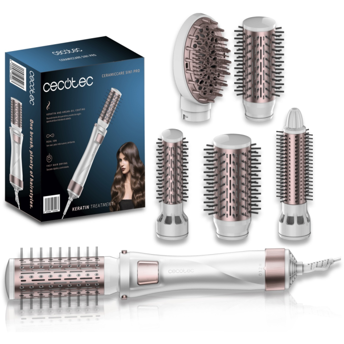Cecotec CeramicCare Pro Gyro 5 в 1 фен-щетка серебряный