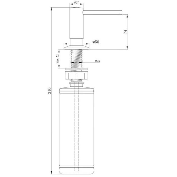 Дозатор для моющего средства Paulmark Decus D004-418