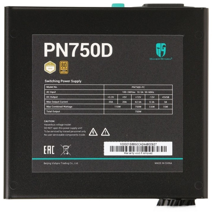 GamerStorm PN750D-FC R-PN750D-FC0B-WGEU-V2 750 Вт