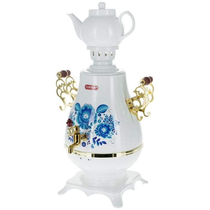 Электросамовар CENTEK CT-0092 A белый, голубой