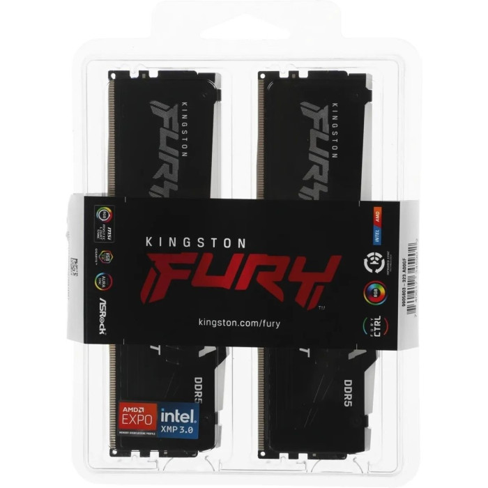 Модуль памяти Kingston Fury Beast RGB EXPO KF560C36BBE2AK2-32 DDR5 DIMM 32G KIT (2x16) 6000MHz CL36