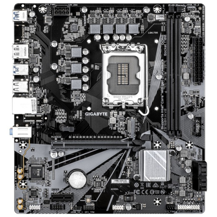 Материнская плата GIGABYTE B760M H V2, LGA1700, B760, HDMI+DP, 2xDDR5, M.2, 4xSATA, MATX
