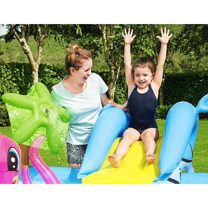 Бассейн надувной Bestway Аквариум 53052, 239x206x26 см