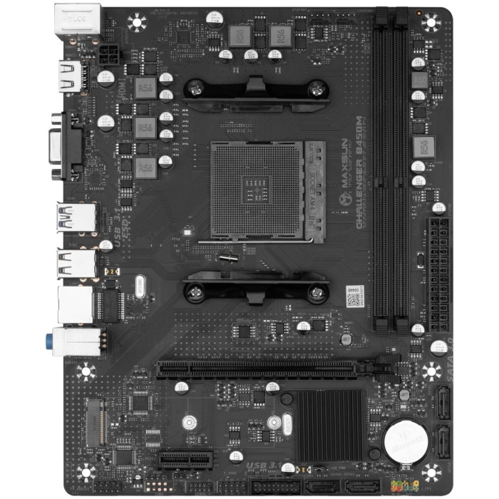 Материнская плата MaxSun Challenger B450M (V0), AM4, 2xDDR4, PCIe3.0, HDMI+VGA, M.2, mATX