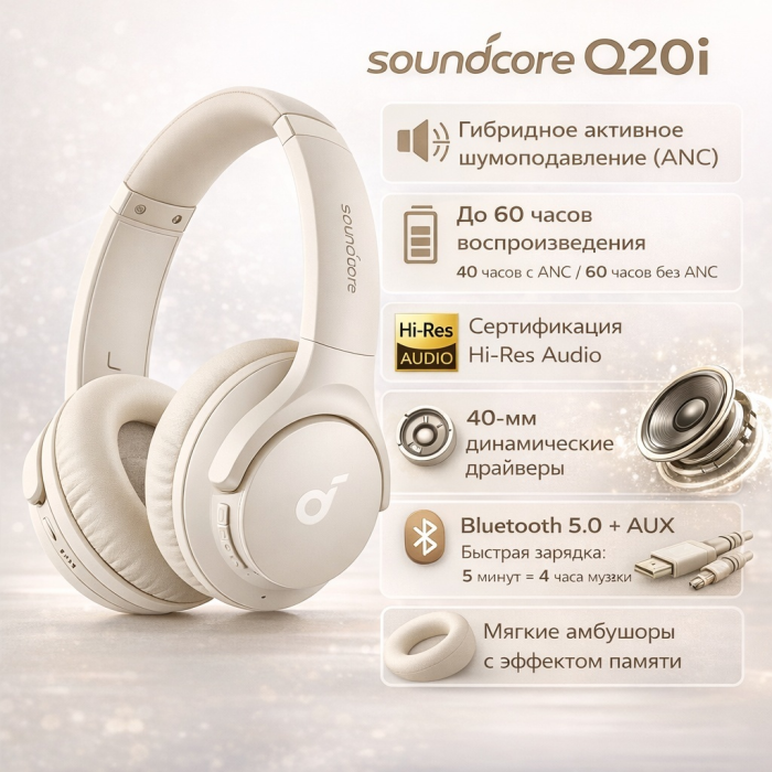 Наушники soundcore Q20i White