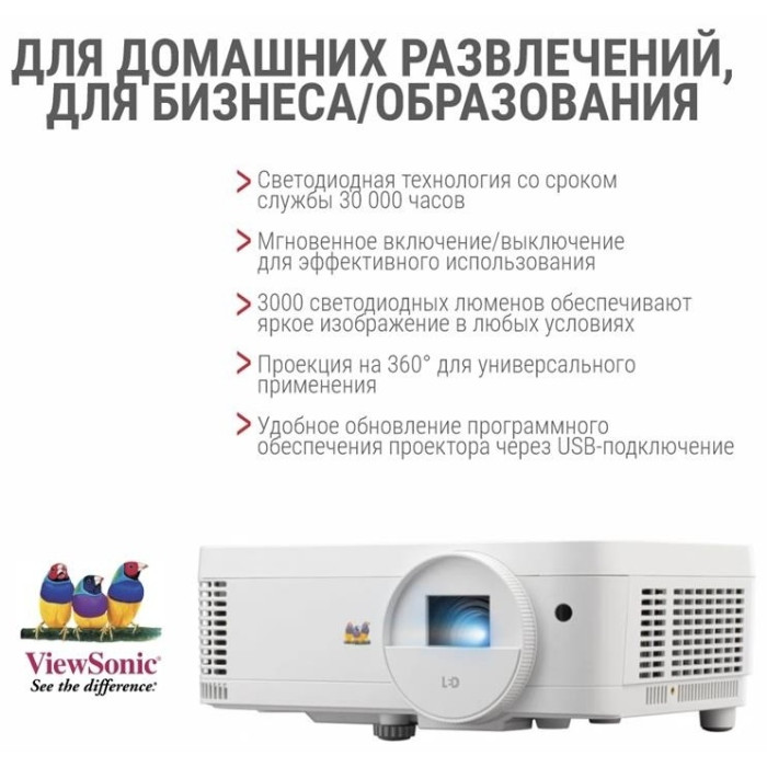 Проектор для дом. кино ViewSonic LS500WH