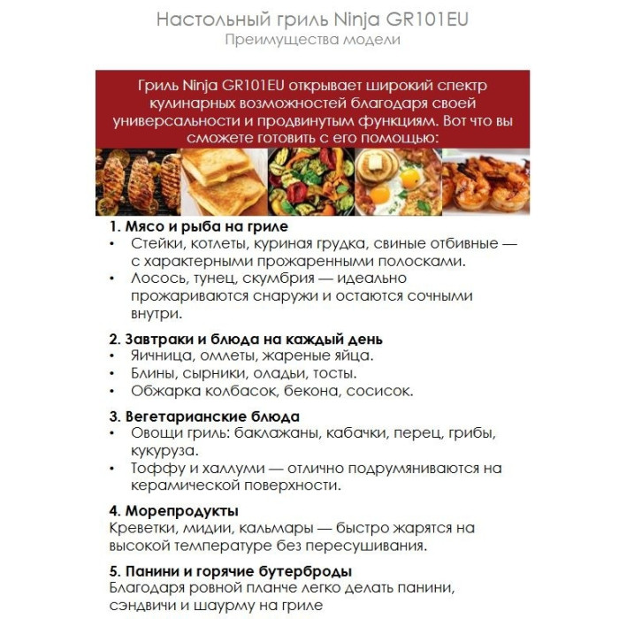 Электрогриль Ninja Sizzle GR101EU