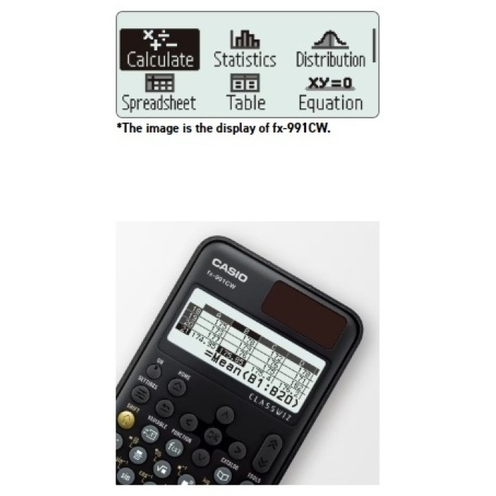CASIO FX-991CW-W-ET-V, 10+2-разрядный, черный, серый