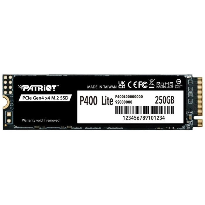 Твердотельный накопитель SSD 250 Gb M.2 PCI-E Patriot P400 Lite P400LP250GM28H, R3200/W1300