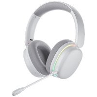 Bluetooth headphone AULA G7 PRO WHITE, BT5.3/2.4G/cable, white