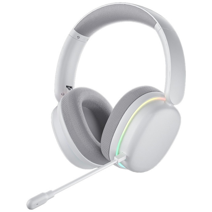 Bluetooth headphone AULA G7 PRO WHITE, BT5.3/2.4G/cable, white