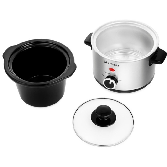 Медленноварка Kitfort КТ-205 серебристый