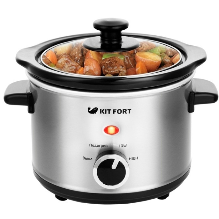 Медленноварка Kitfort КТ-205 серебристый