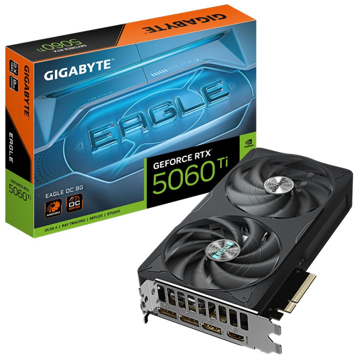 GIGABYTE Видеокарта Gigabyte (GV-N506TEAGLE OC-8GD) RTX5060Ti EAGLE OC 8G 8 Гб