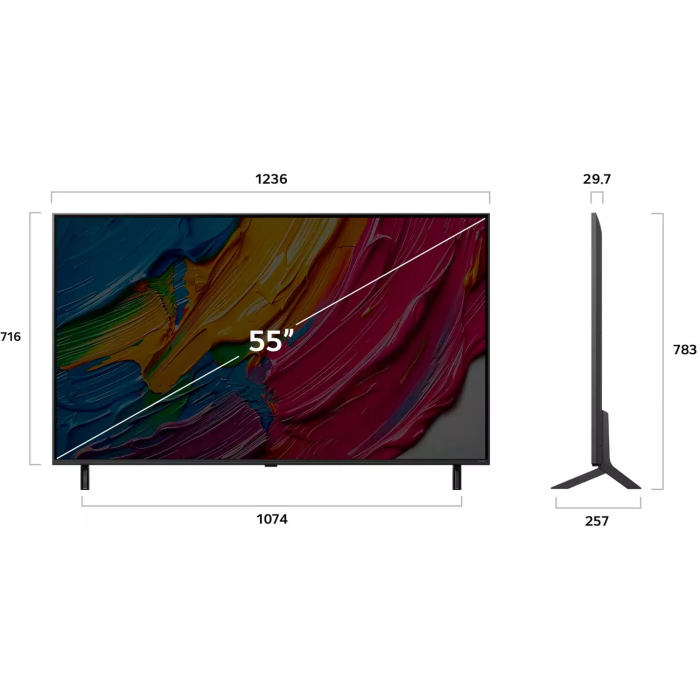 LG 55QNED80A6A 140 см черный