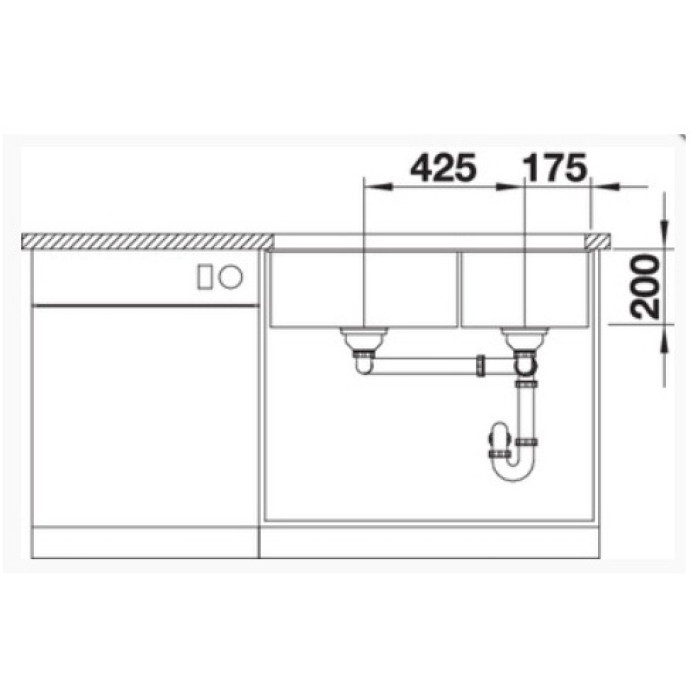 Blanco подстольная Subline 480/320-U , коричневый