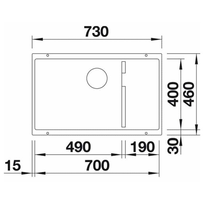 Blanco Subline 700-U Level 527355 вулканический серый врезная 46х73 смх20 см, искусственный гранит