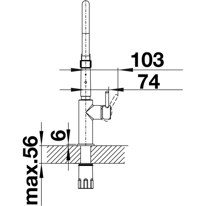 Смеситель для кухни (мойки) Blanco CATRIS-S FLEXO 525791 цвет черный, стальной, однозахватный