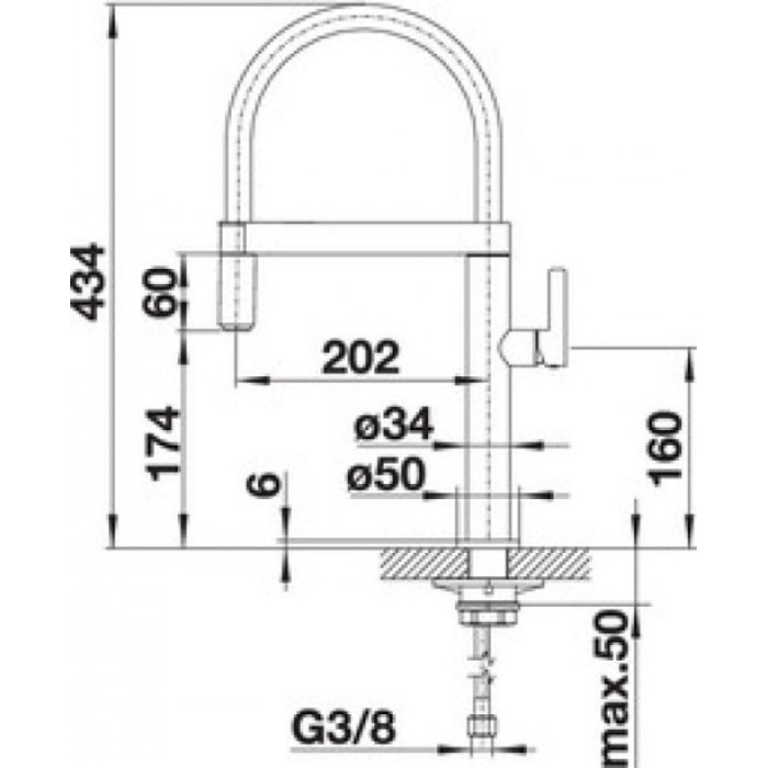 Смеситель для кухни (мойки) Blanco Culina-S mini, однозахватный