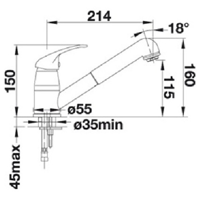 Смеситель для кухни (мойки) Blanco 517731, однозахватный