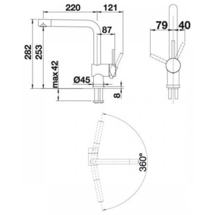 Смеситель для кухни (мойки) Blanco Linus, однозахватный