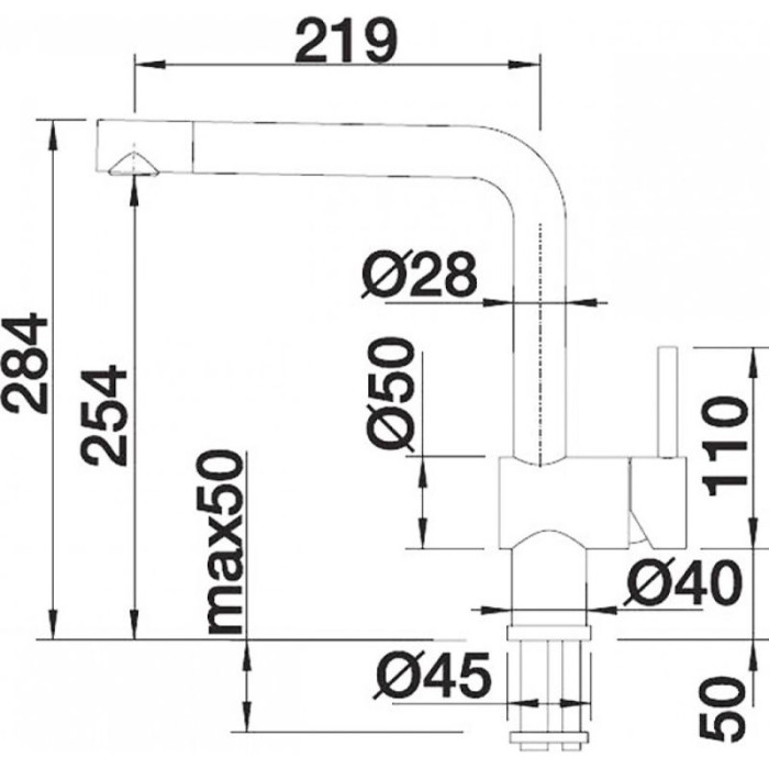 Смеситель для кухни (мойки) Blanco Linus-S, однозахватный
