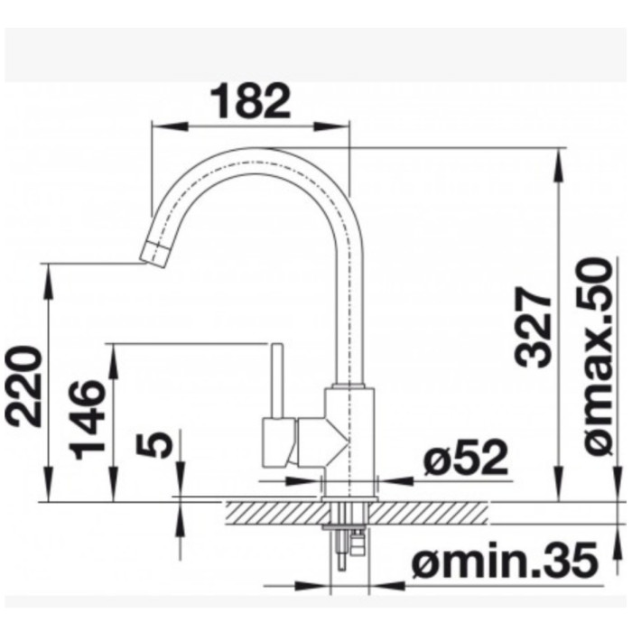 Смеситель для кухни (мойки) Blanco Mida 519415, однозахватный