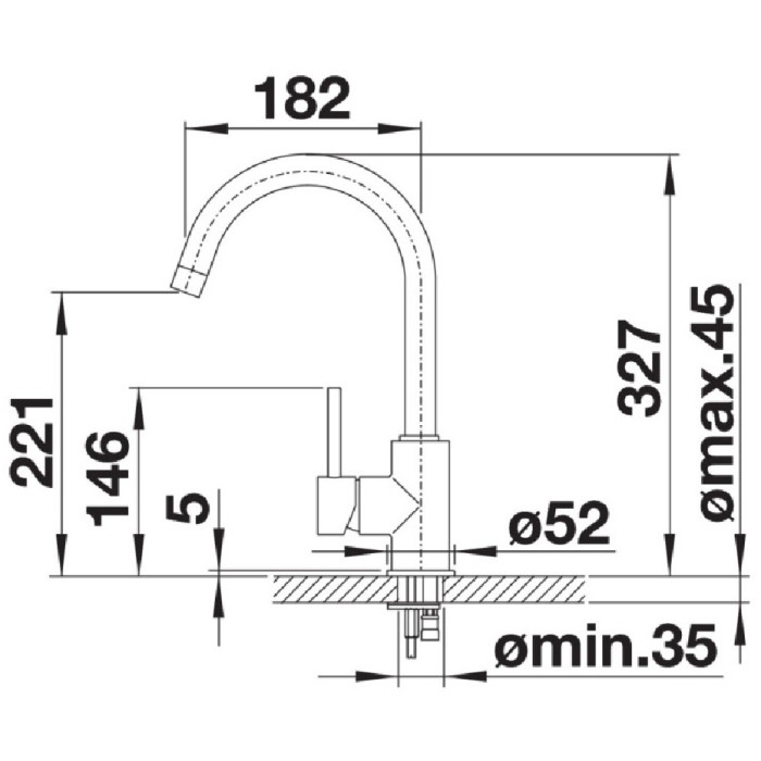 Смеситель для кухни (мойки) Blanco Mida 526649, однозахватный