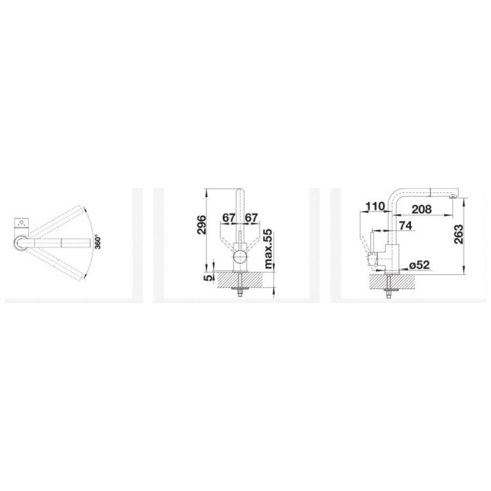 Смеситель для кухни (мойки) Blanco Mila S, однозахватный