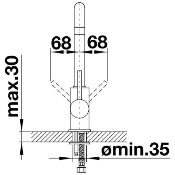 Смеситель для кухни (мойки) Blanco Mili 526665, однозахватный