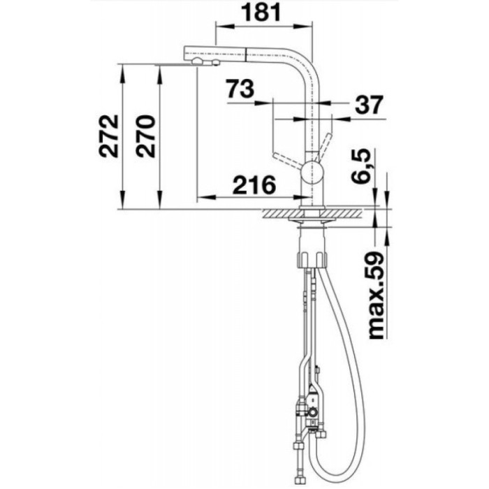 Смеситель для кухни (мойки) Blanco Fontas-S II HD 525207, двухзахватный