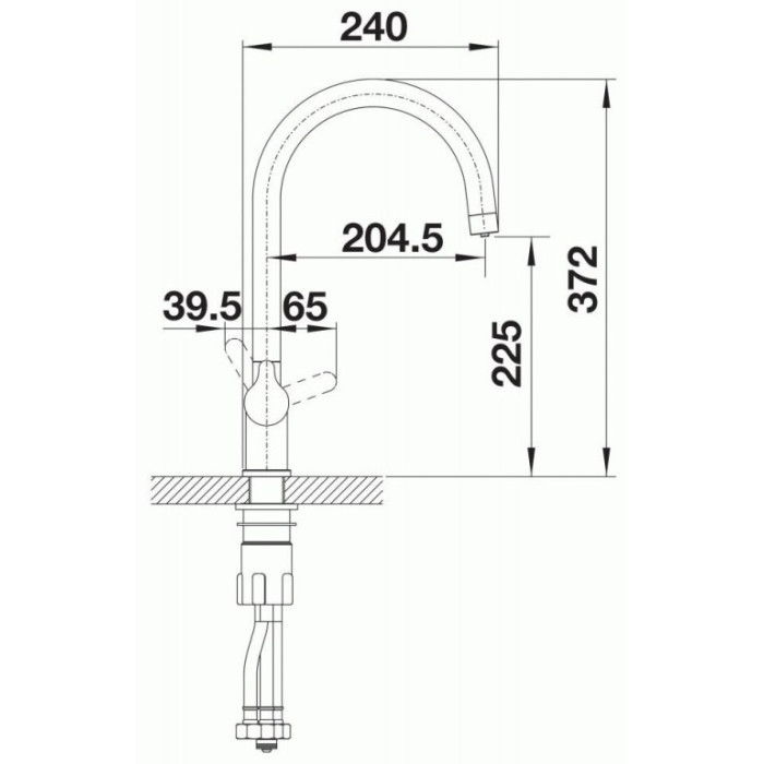 Смеситель для кухни (мойки) Blanco TRIMA ВУЛКАНИЧЕСКИЙ СЕРЫЙ 526978, однозахватный