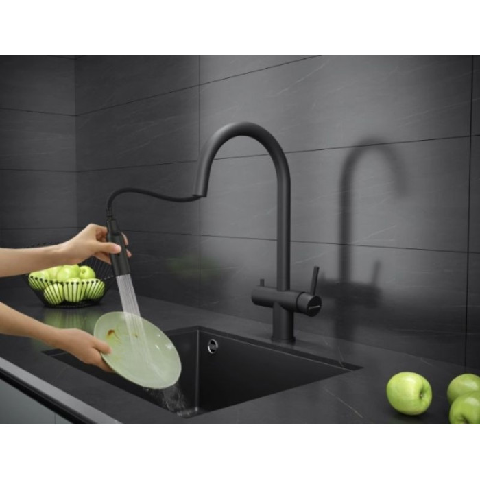 Смеситель для кухни (мойки) KuchenStern BRUNN-FS, двухзахватный